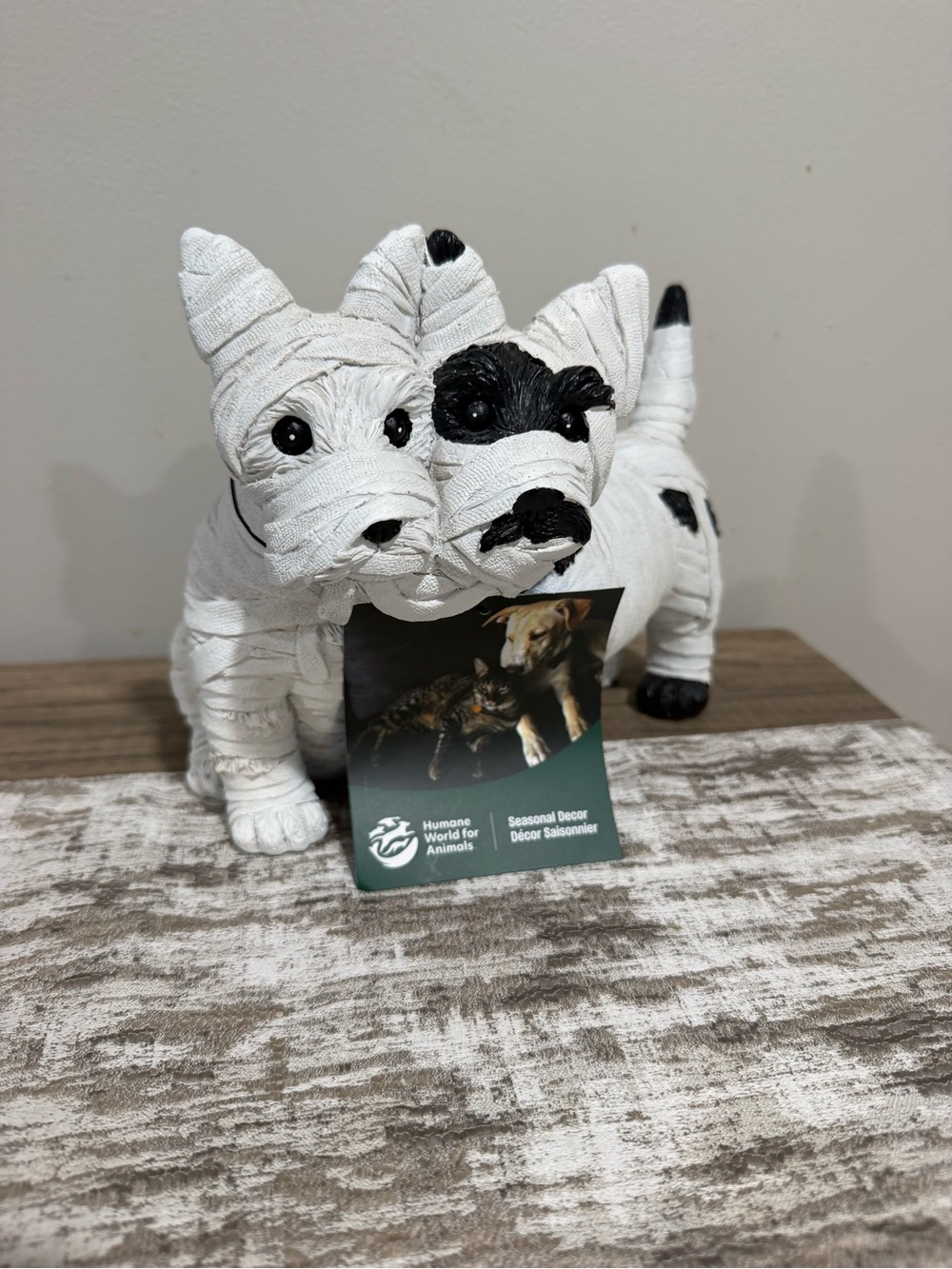 Humane World For Animals Mummy Scottish Terrier Duo Halloween Decor - Brand New